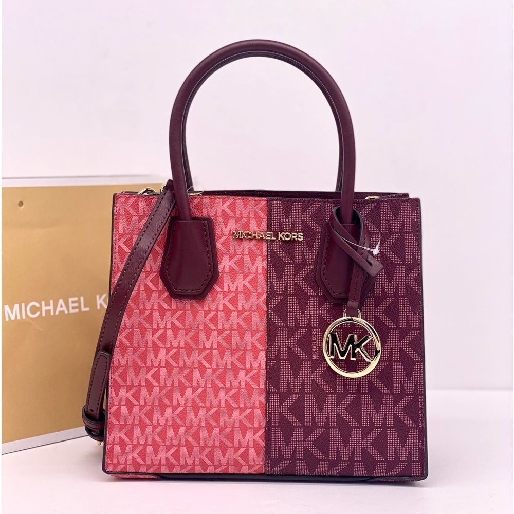 Michael Kors Mercer Medium Two-Tone Logo Crossbody Bag - Picture 3 of 15